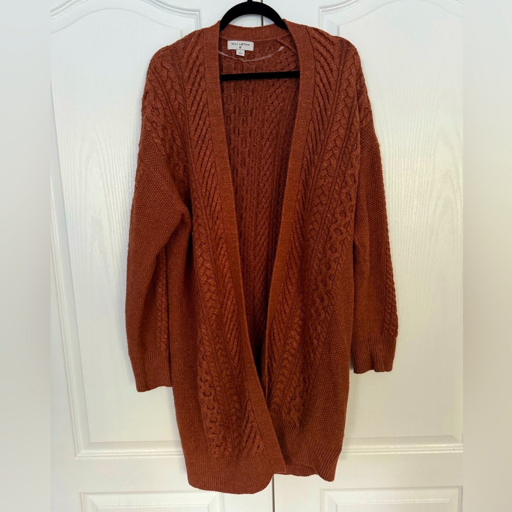 Nili Lotan X Target Duster Cardigan- Rust color